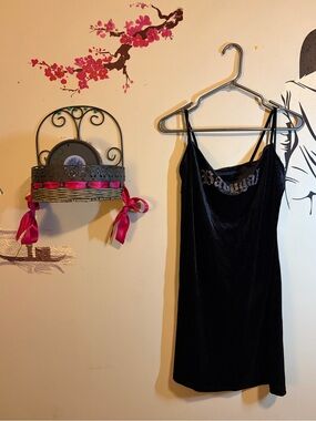 Babygal Black Velvet Slip Dress